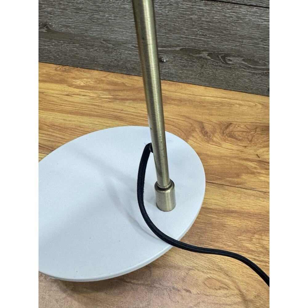 ⁠Mid Century Modern Style Stain Brass & White Cone Desk Lamp 24” Tall - Picture 14 of 14